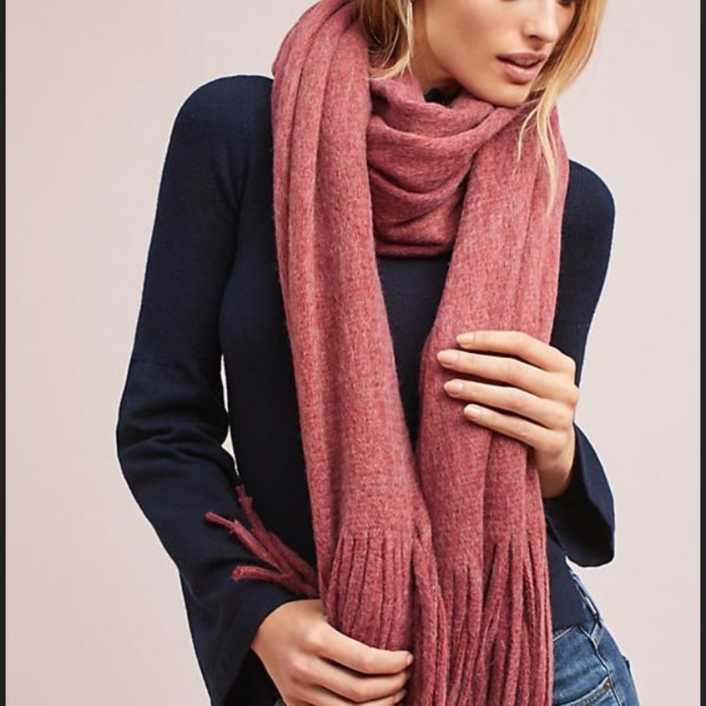 Anthropologie Fringed Oversized Wrap Scarf